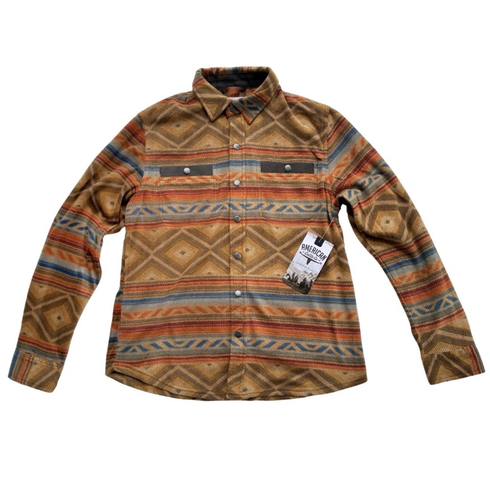 American Cattle Co. Southwestern Aztec Snap Button Shirt – NWT – Size M